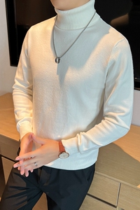 羊毛 高领长袖毛衣针织衫男士修身打底衫男长袖内搭潮W6009-P57图片