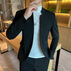 2025 高品质 中式立领西装 男中山装 二件套西服套装LJT2306-P210图片