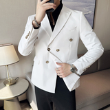 2025新款高品质双排扣西装修身韩版西服男士白色外套DX2212-P155,男装西服套装,星座197,四季星座 2025新款高品质双排扣西装修身韩版西服男士白色外套DX2212-P155,男装西服套装,星座197,四季星座