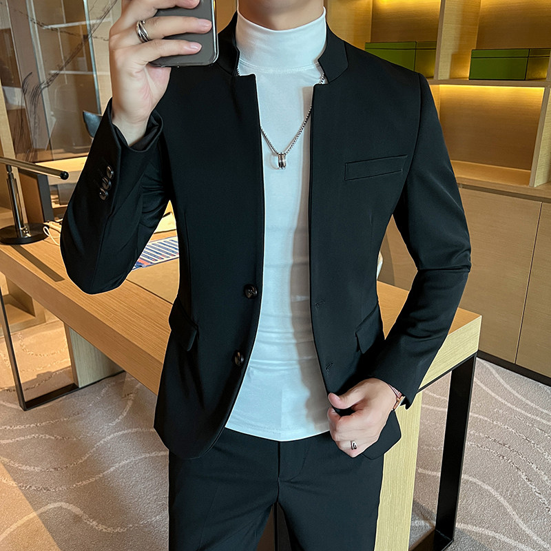 秋冬高品质中式立领西装高级感男装中山装单件西服DX2306-P155,男装西服套装,星座197