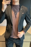 高品质西装男士商务职业一粒扣条纹西服新郎礼服DX6668-P140，男装西服套装，星座197
