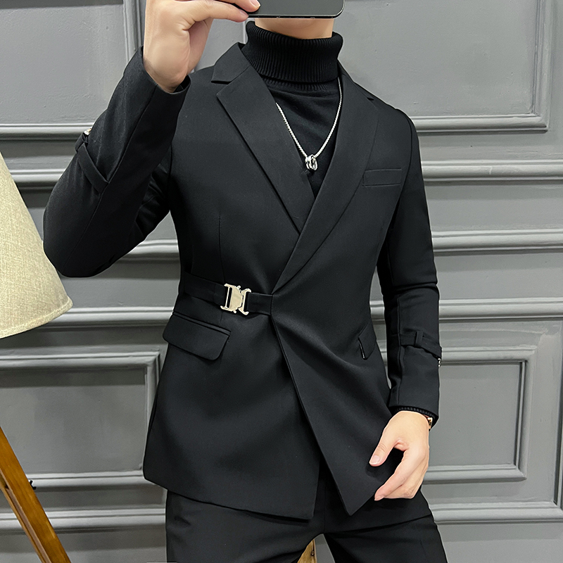 2024春装长期做金属卡扣西装斜扣西服男士外套DX2210-P160，男装西服，星座197