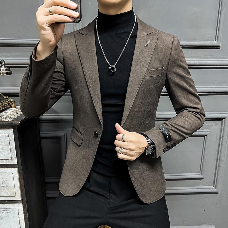 高品质男士通勤修身休闲西服青年上班单件西装外套DX198-P155,男装西服,星座197