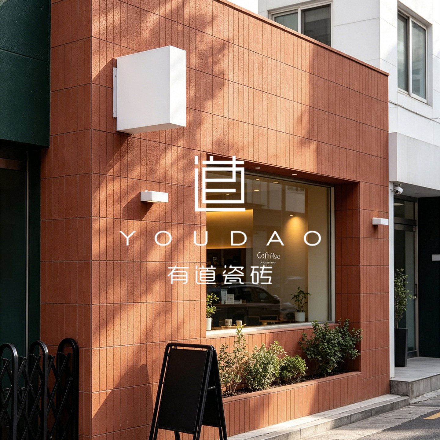 复古陶土砖店铺商业背景墙地砖图片