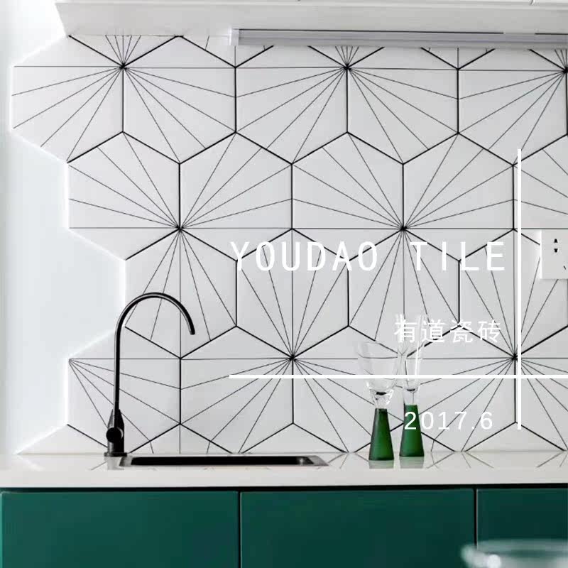 六角砖射线黑白花砖厨房卫生间墙砖阳台地砖背景墙瓷砖简约北欧在类目 家装主材, 瓷砖, 仿古砖（包括文化石）中 - 来自Buy2taobao.com提供专业的淘宝代购服务