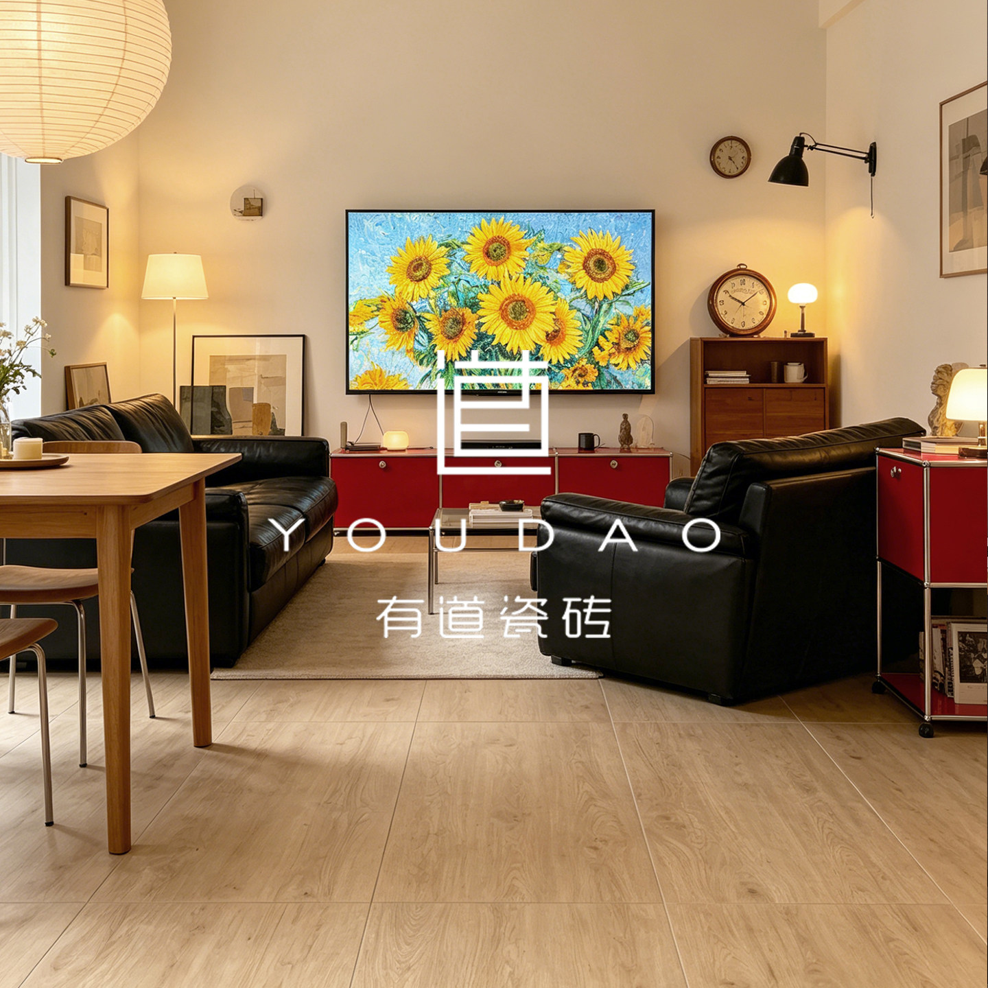 中古法式木纹砖客餐厅卧室书房地砖胡桃木色瓷砖厨房阳台600*1200