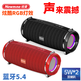 纽曼BT33 无线蓝牙音箱便携超重低音RGB七彩变色灯效双喇叭运动
