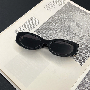 欧美网红同款长椭圆形时尚板材墨镜复古小猫眼太阳眼镜个性潮