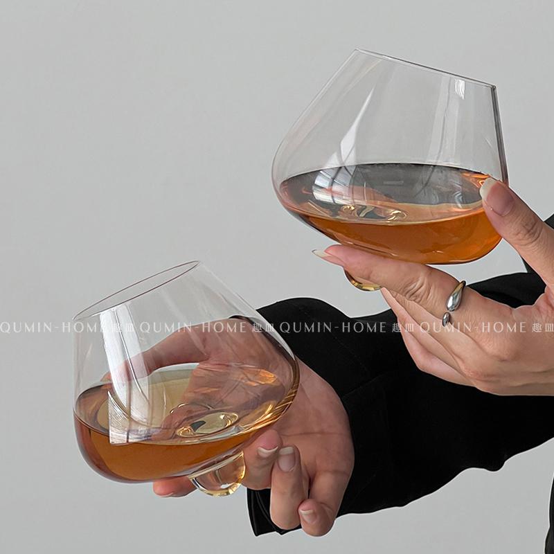 趣皿ins创意个性摇摇杯简约干邑洋酒杯简约威士忌杯日式玻璃杯子