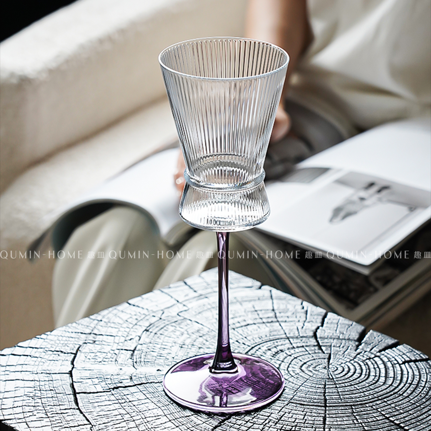 趣皿法式复古创意ins风高脚杯玻璃杯高级鸡尾酒杯甜酒杯香槟杯