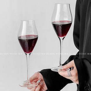 趣皿ins风轻奢红酒杯高级感葡萄酒杯家用香槟杯小众玻璃高脚杯子