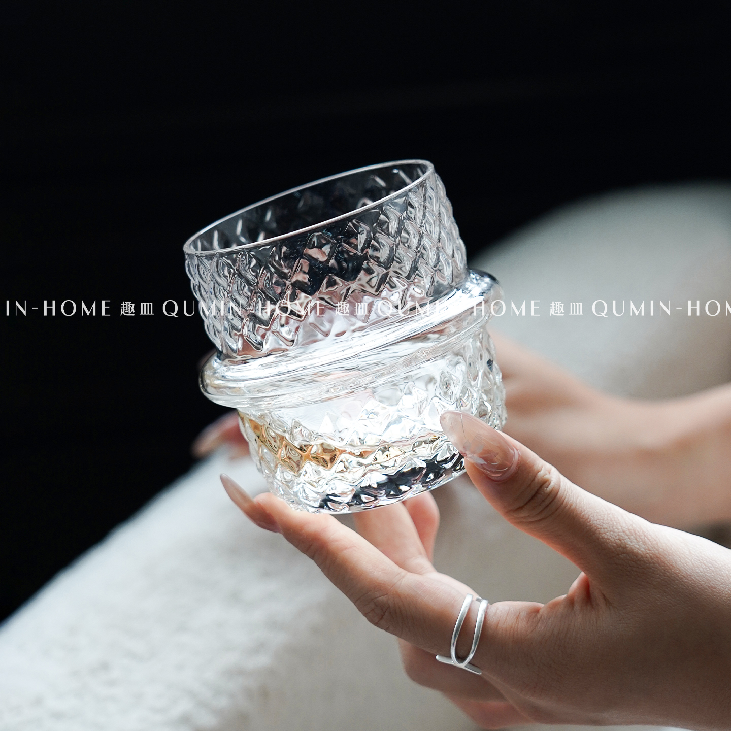 趣皿小众设计感草帽杯鸡尾酒杯复古威士忌杯玻璃杯冰美式杯饮品杯