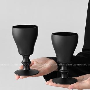 趣皿复古矮脚杯红酒杯子轻奢葡萄酒杯高档香槟杯玻璃酒杯起泡酒杯