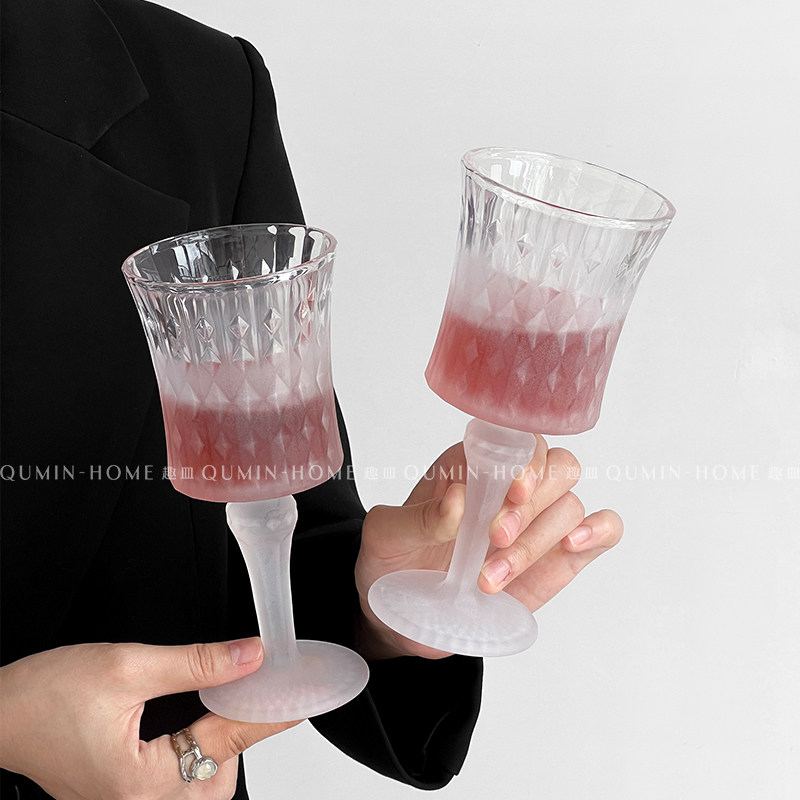 趣皿氛围感酒杯高端精致杯子小众钻石杯玻璃杯高脚杯香槟杯果汁杯,餐饮具,甜酒/香槟杯,淘宝优惠券,粉丝福利购,淘宝优惠卷