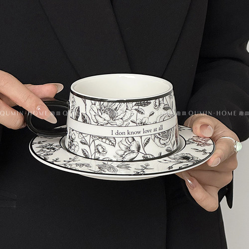 复古盛夏玫瑰咖啡杯女高颜值