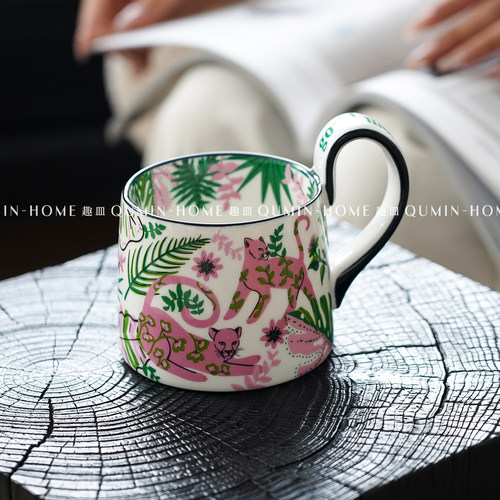 趣皿小众设计感陶瓷马克杯家用高颜值拿铁咖啡杯拉花杯早餐牛奶杯