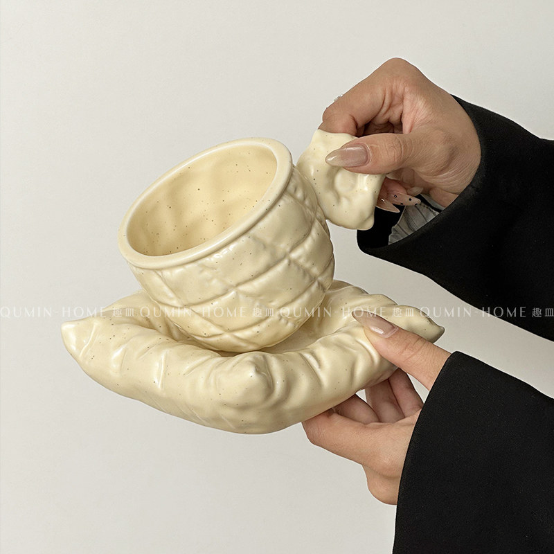 趣皿 ins风枕头陶瓷马克杯早餐牛奶咖啡杯子甜品杯家用高颜值水杯