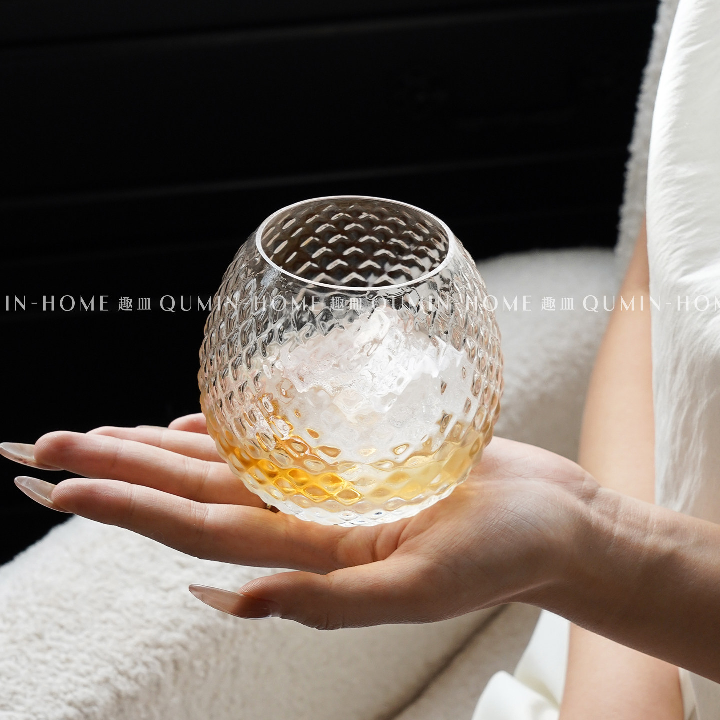 趣皿ins风鹅蛋玻璃杯家用果汁饮料杯饮品牛奶杯透明杯威士忌杯