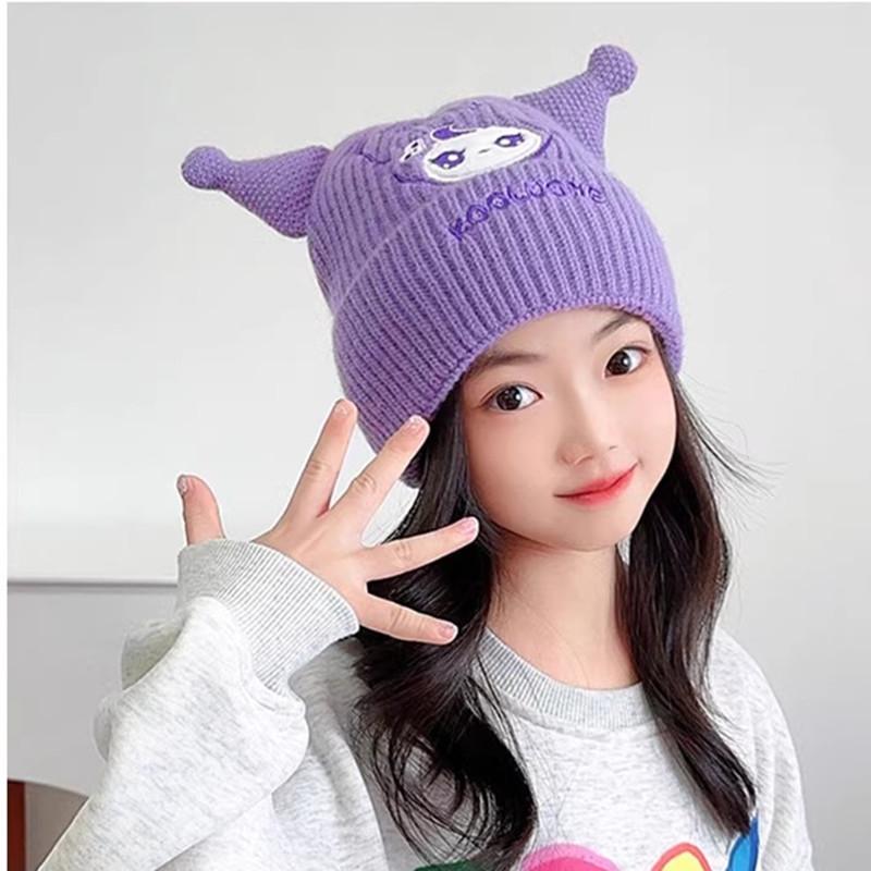 儿童帽子女孩秋冬时尚洋气毛线帽男童加厚保暖针织护耳帽休闲冷帽