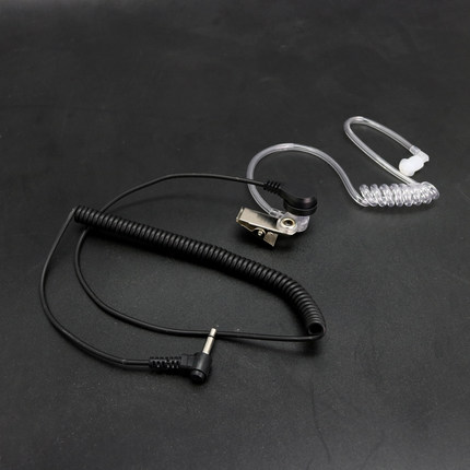 对讲机手咪外接2.5MM空气导管耳机线2.5MM接口单听曲线导管耳机