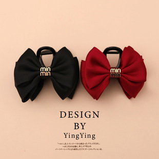 新款蝴蝶结抓夹女大号缎面发饰高级感盘发网红发夹后脑勺鲨鱼夹子