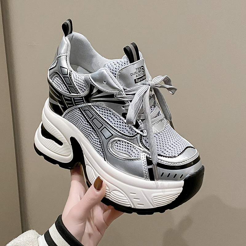 秀秀足迹老爹鞋内增高百搭