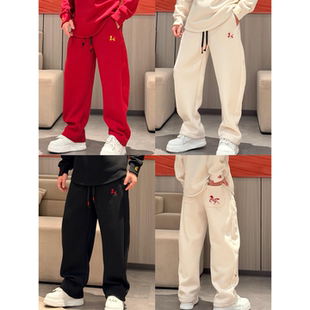 男士 马上发财撞色刺绣卫裤 设计款 时尚 冬季 直筒长裤 上新百搭休闲裤