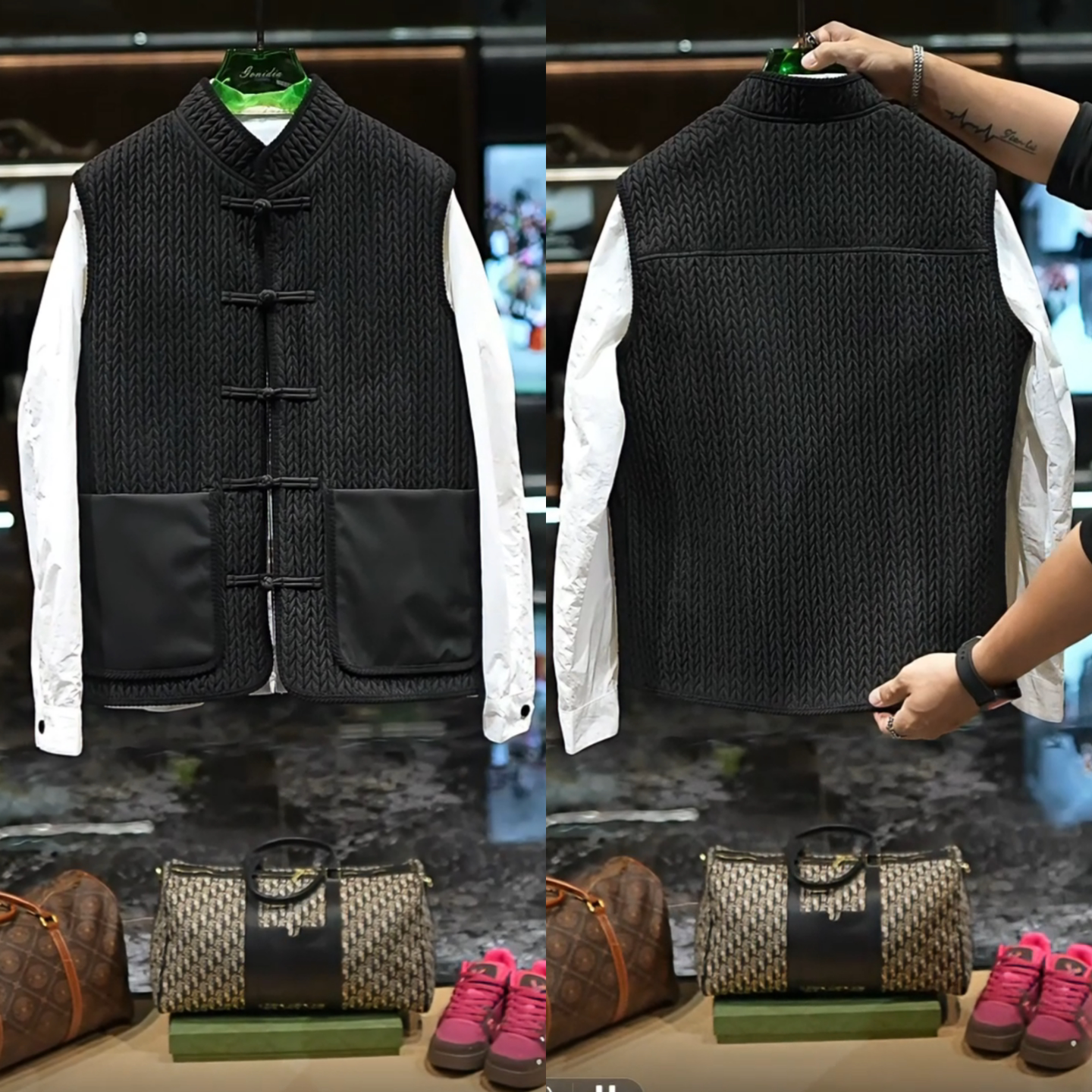 男士轻奢高级感新中式国风盘扣麦穗棉马甲秋款简约无袖棉坎肩外套