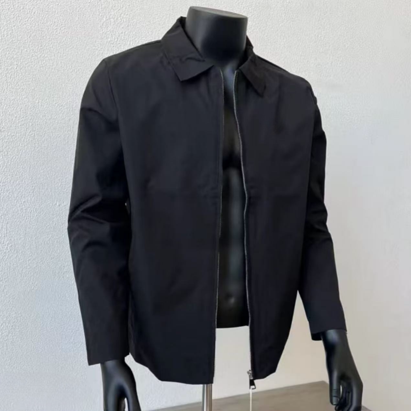 春季美式商务风酷帅黑色翻领夹克男士简约时尚高级感拉链外套休闲