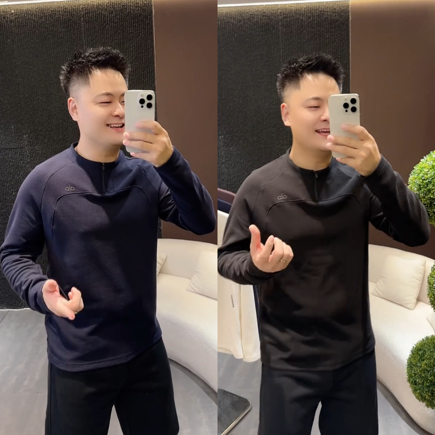 舒适高品质韩式双面磨毛冬季新款半拉链打底简约运动卫衣厚款男士