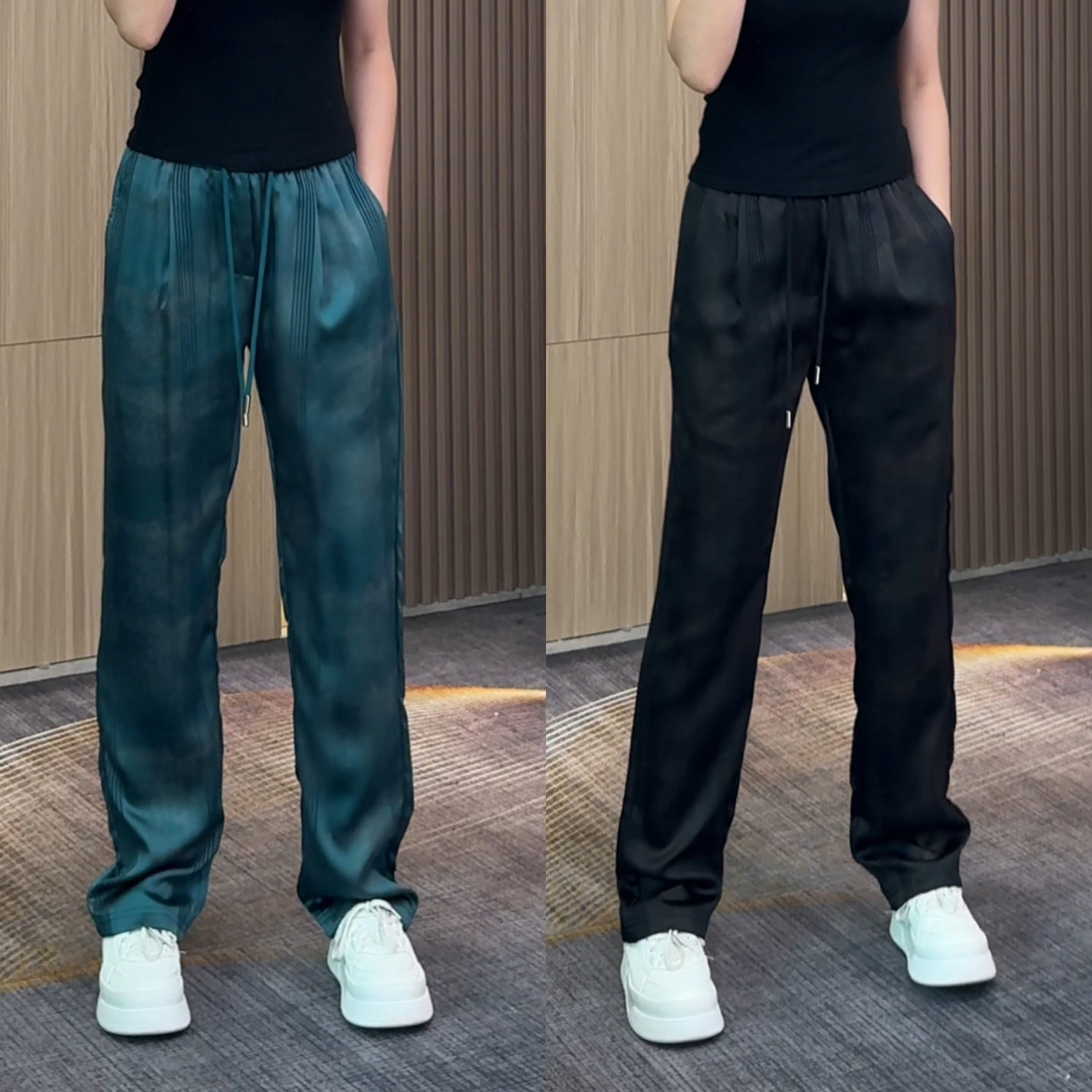 春夏季新款男时尚直筒轻薄凉感休闲裤百搭简约显瘦高级感抽绳长裤