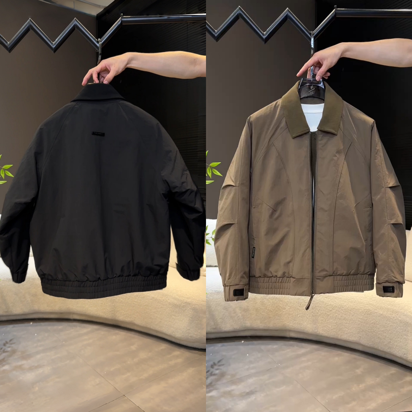 冬季新款韩版加棉老钱风翻领夹克外套男士立体拼接休闲工装棉服潮