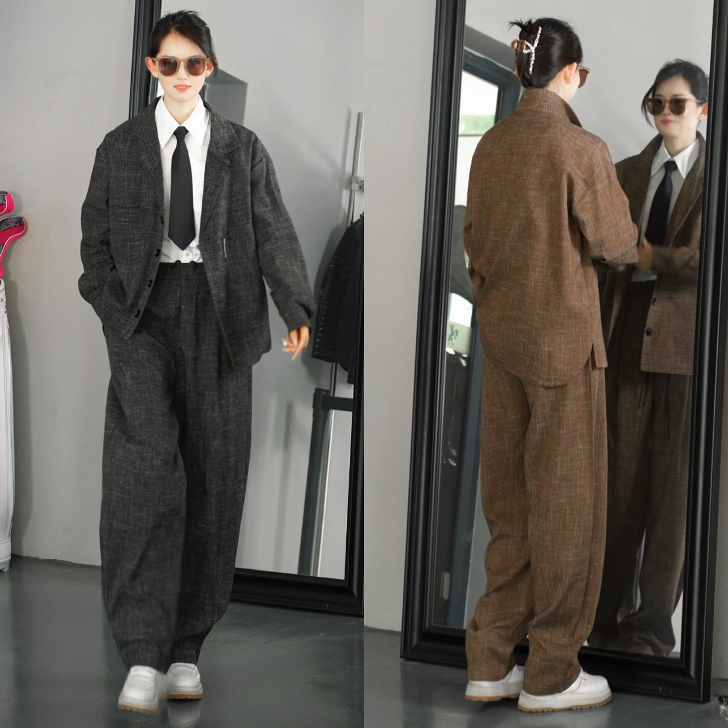 春季男士绅士西装外套休闲裤两件套时尚轻奢纯色简约老钱风套装潮