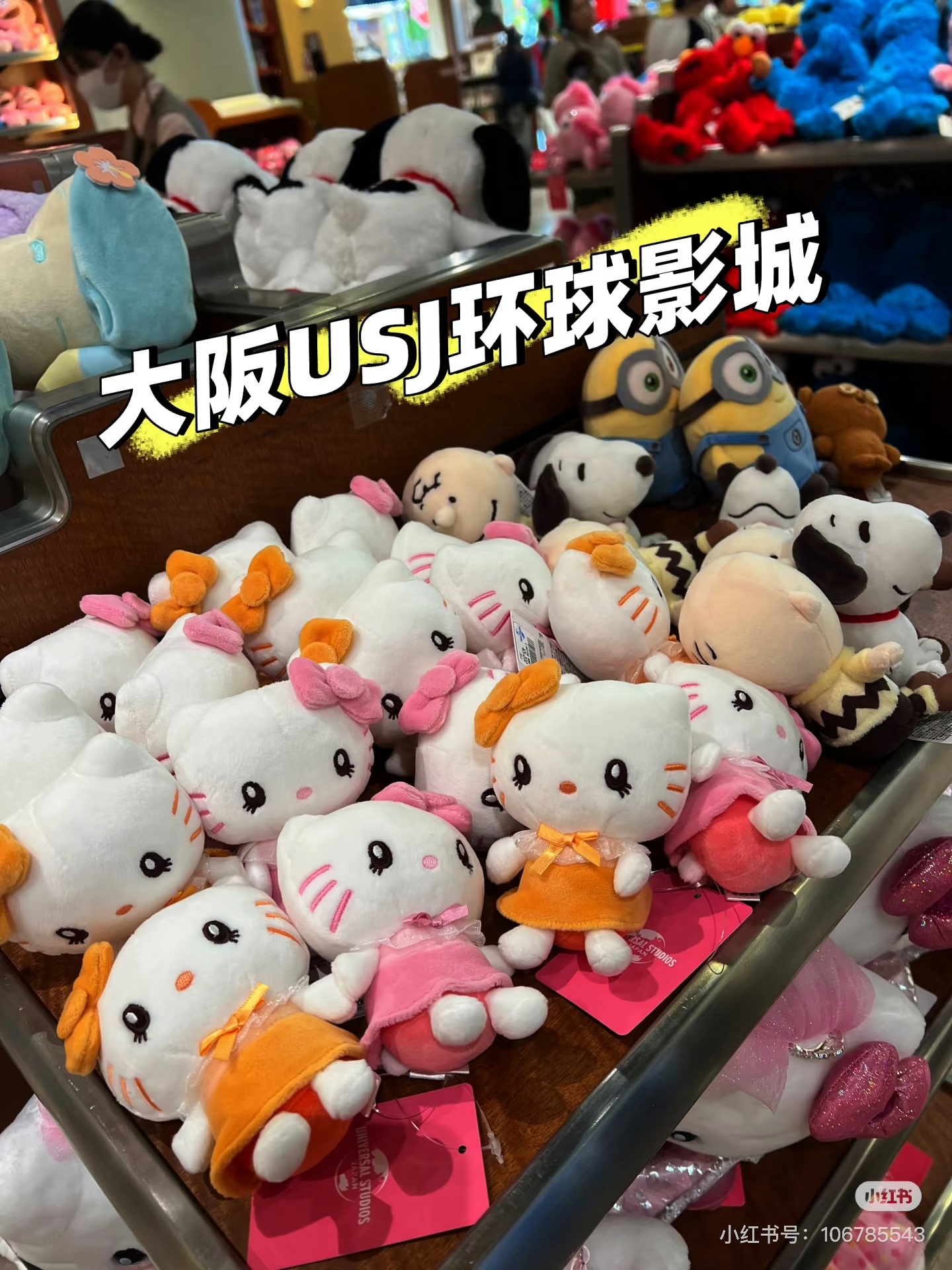 日本USJ环球影城hellokitty小黄人史努比配对公仔组合