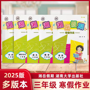 2025春正版湘岳假期小学寒假作业三年级上下册全语文数学道德与法治人教版数学苏教版英语湘少版科学教科版小学3年级寒假假期作业