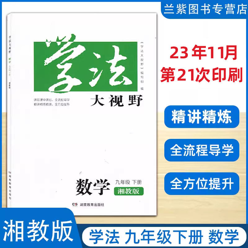 2024春季新版学法大视野九年级下册数学湘教版XJ初中数学9年级下册正版初三下册同步训练习册湖南教育出版社配套课本训练-封面