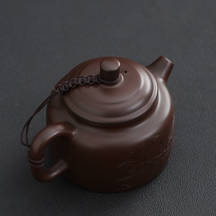 家用功夫茶具 紫砂壶170ml德钟壶单人泡茶壶紫泥纯手工小茶壶中式