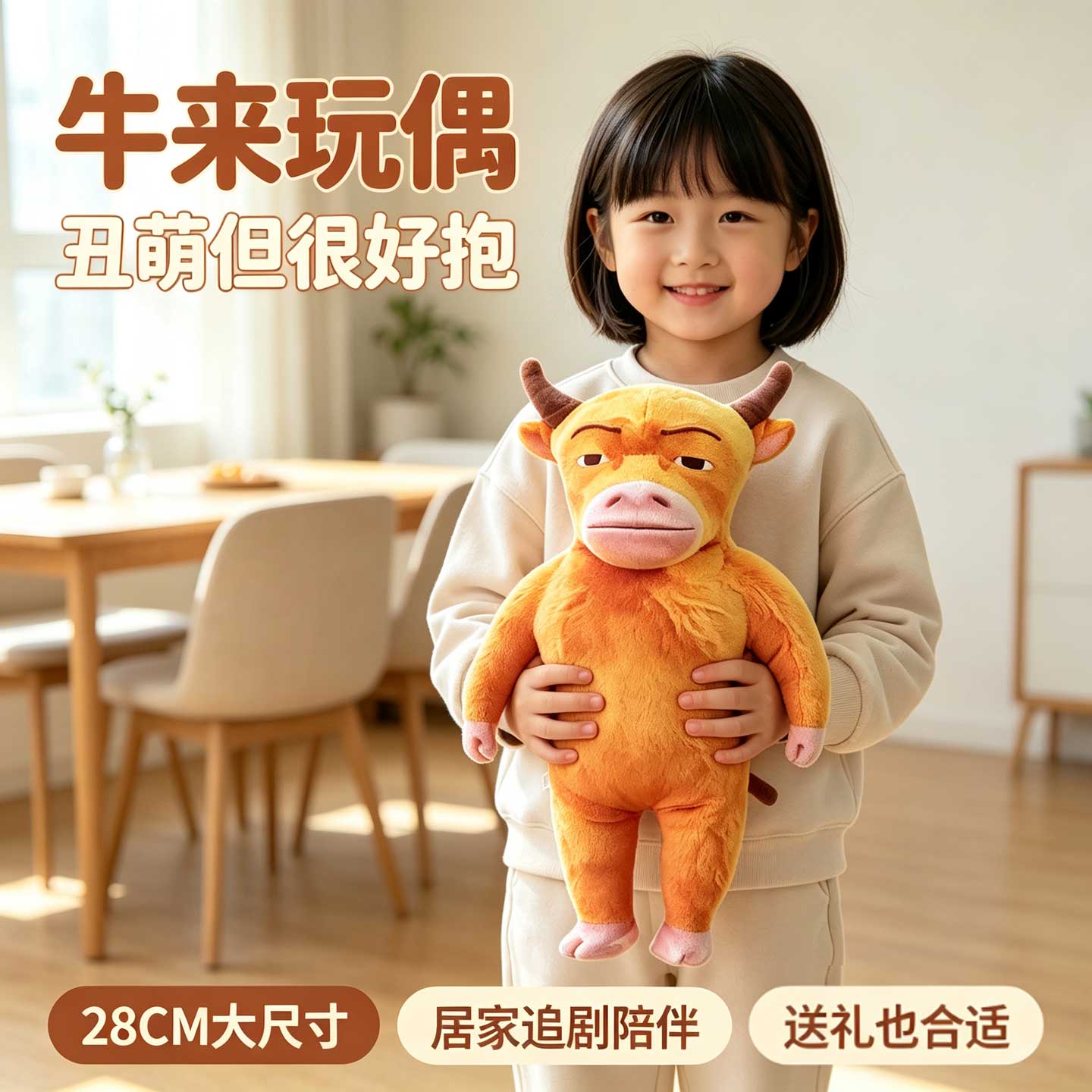 丑萌牛来玩偶电影周边钥匙扣图片
