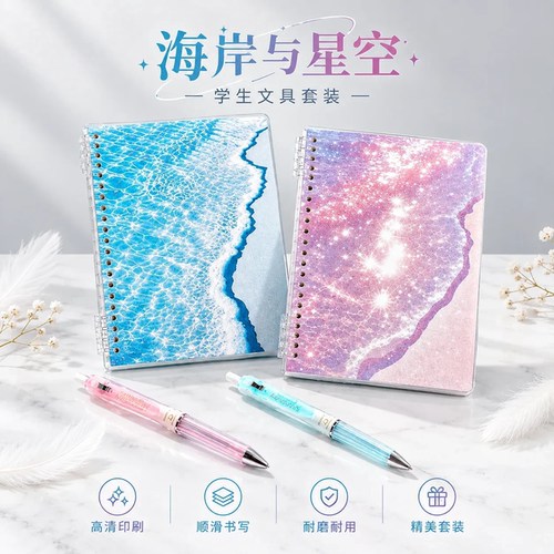 高颜值文具学生笔记本斑马中性笔