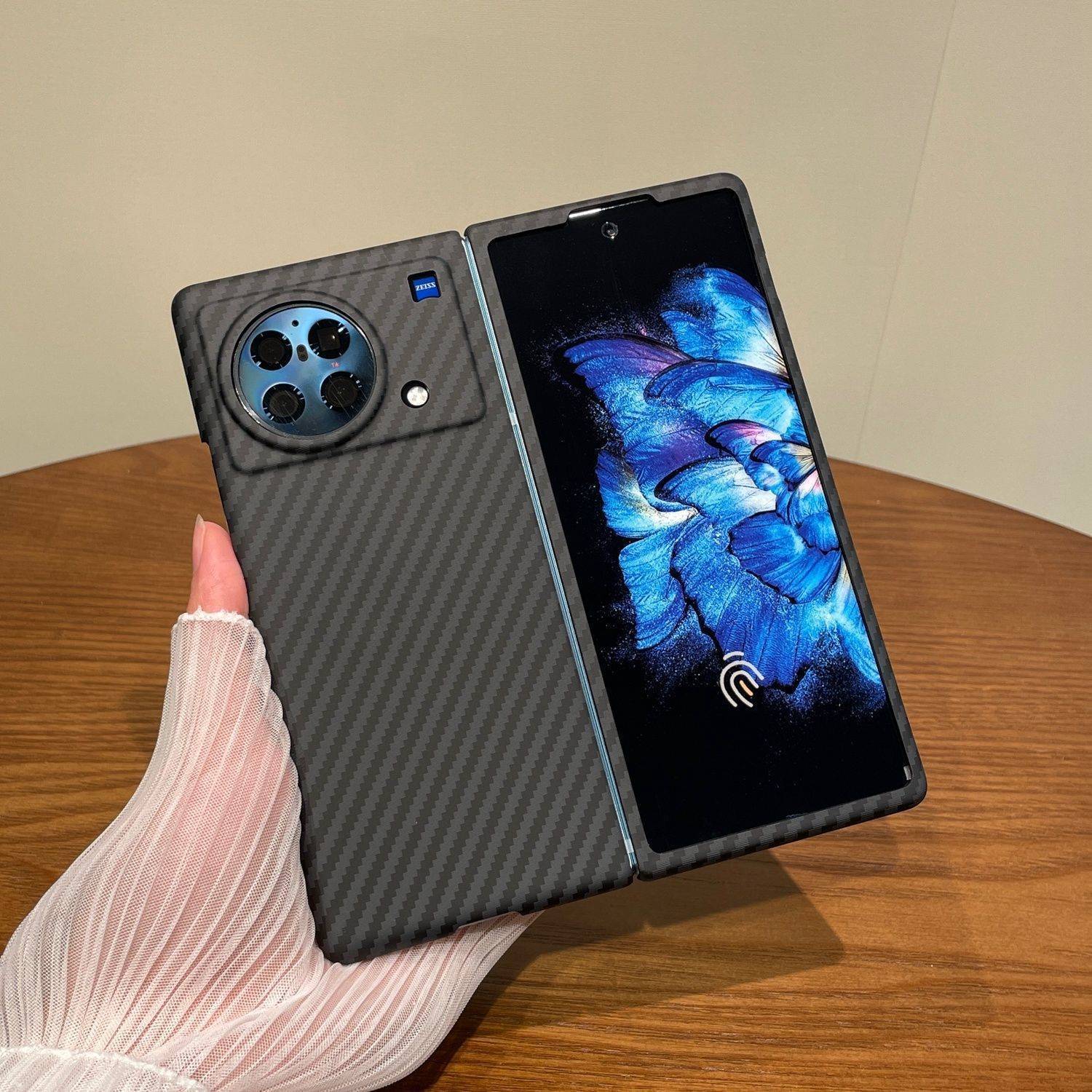 适用vivoxfold5手机壳xfold5pro防摔xfold3pro保护套XFlod3凯夫拉xfold碳纤维xfold+高颜值轻奢xfold2