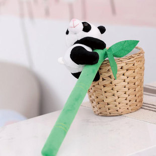熊猫 礼物 包邮 抱竹叶熊猫可爱公仔 公司定制送国外友人 毛绒玩具