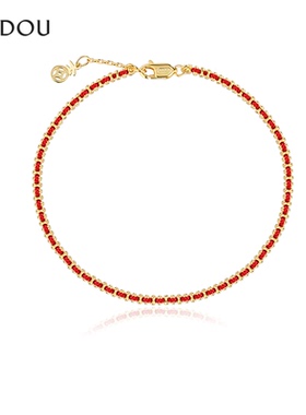 AJIDOU阿吉豆玄马迎福系列925银福禄喜财手工编绳手链