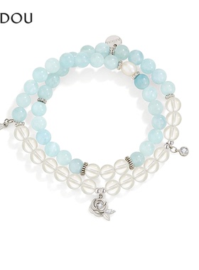 阿吉豆海蓝宝水晶高级感清新手链