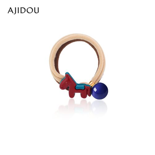 AJIDOU阿吉豆发圈本命年红色小马无痕发圈女扎发橡皮筋高弹力发饰
