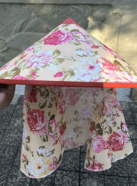新款斗笠防雨防晒帽子遮脸护颈遮阳采茶户外劳动环卫工作披肩塑料