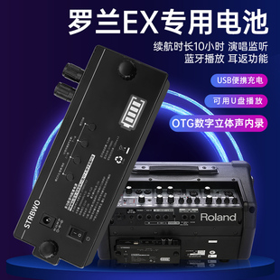 罗兰EX音箱户外锂电池带蓝牙OTG内录监听USB接口电源适配器