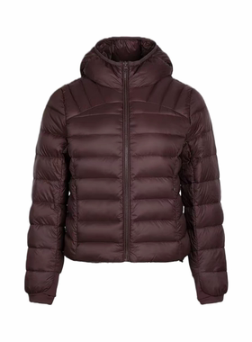 2025冬季新款女休闲连帽绗缝拉链插袋短款羽绒服UYY150108