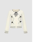 针织开衫 2026春季 都市撞色菱格蝴蝶结短款 女装 UYU960031 新款