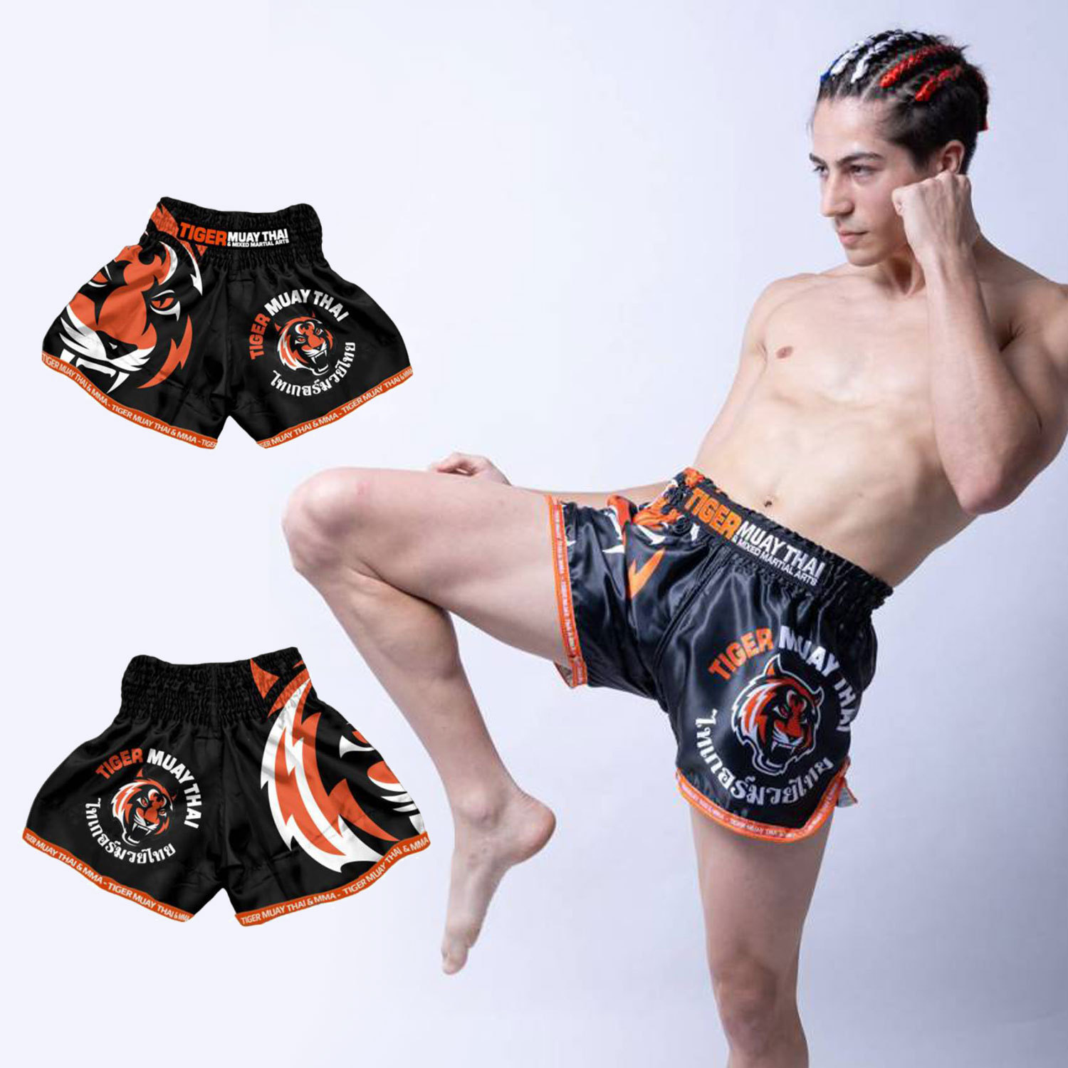 UFC泰国老虎风运动短裤弹力速干泰拳比赛MMA搏击格斗训练健身男女