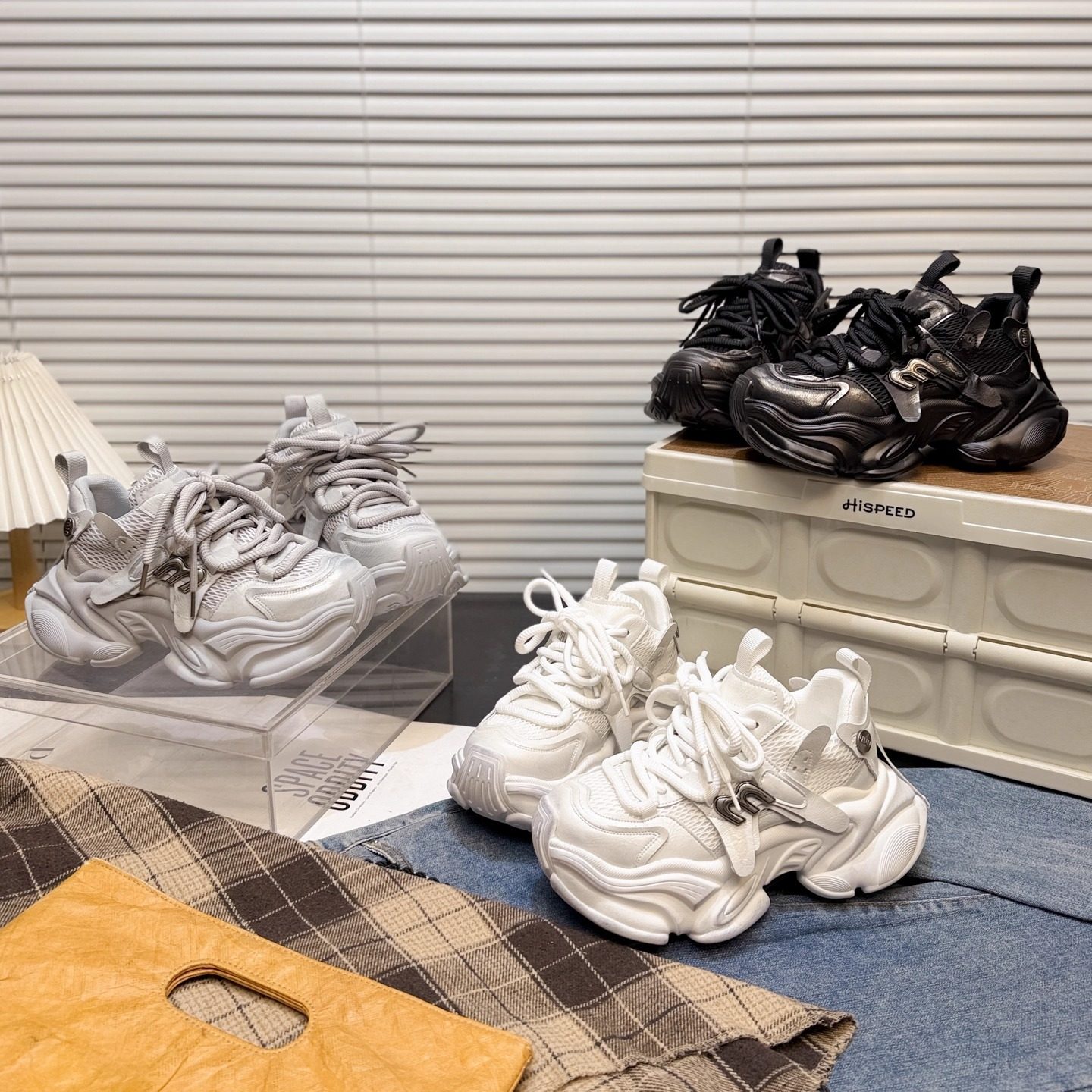 日本OFFCAT真皮系带松糕厚底做旧老爹鞋女2026款增高休闲运动单鞋